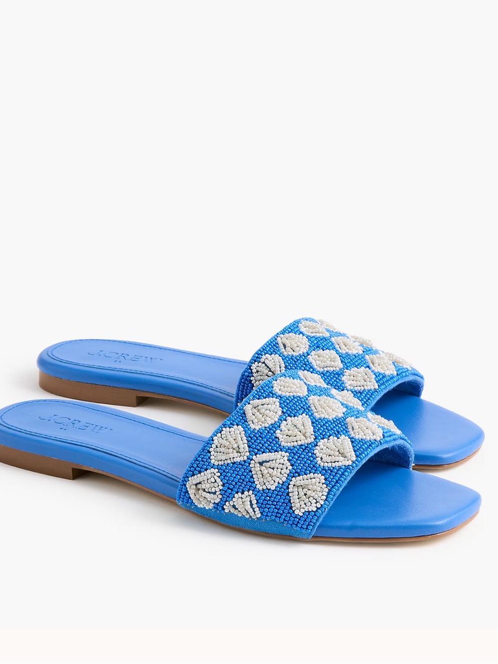 J Crew Beaded slide sandals CU331